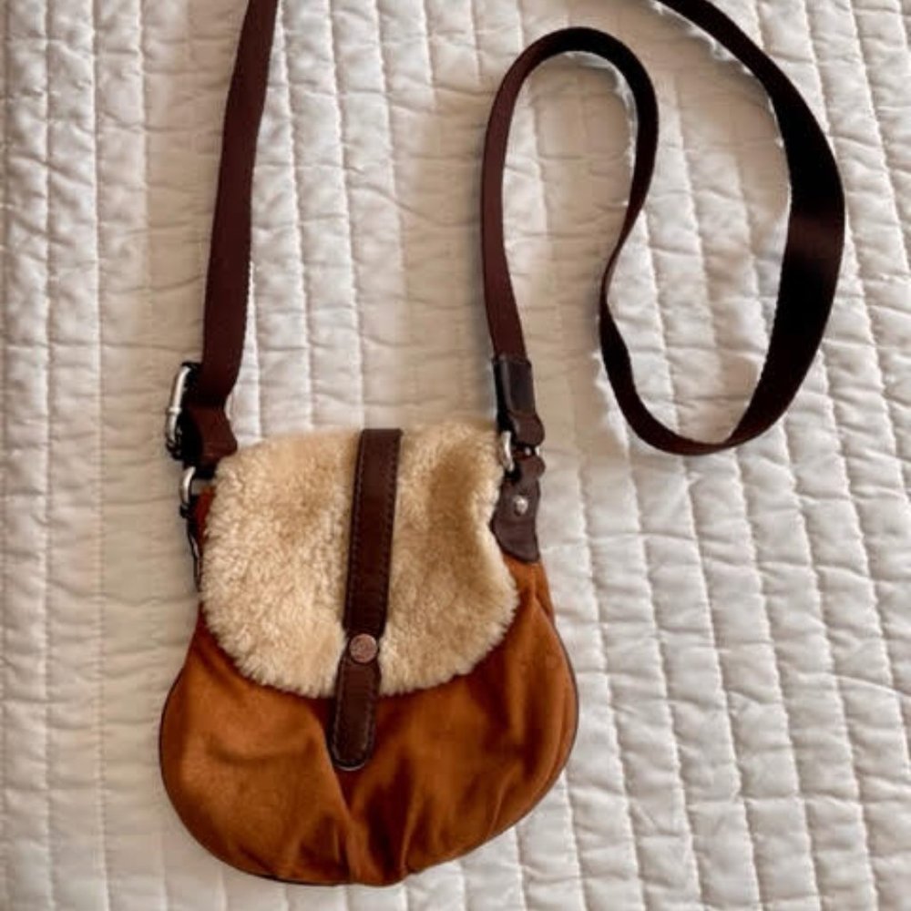 UGG suede and sheepskin hand bag